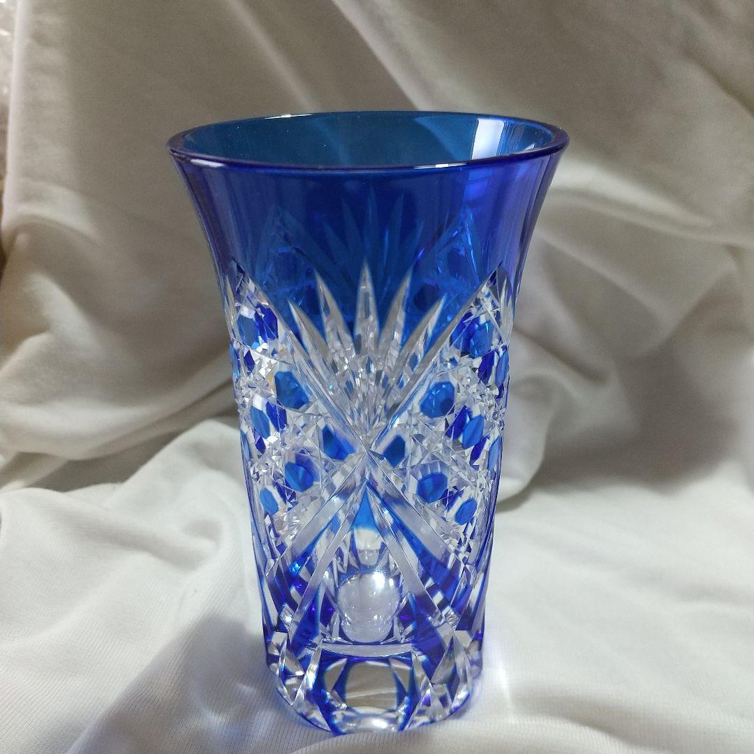 伝統工芸士 滝澤 利夫 青被せ八角籠目紋