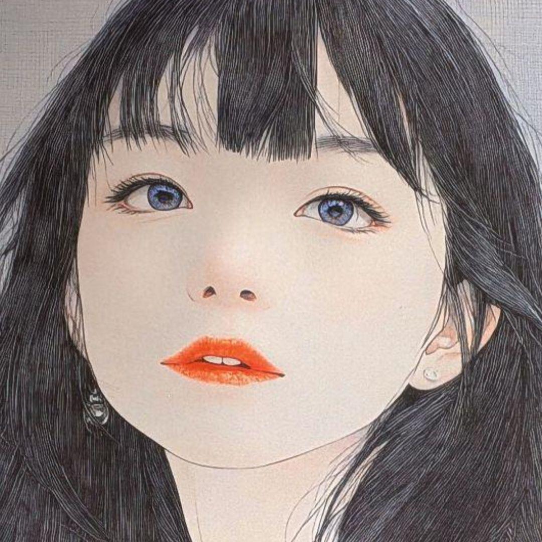 中田光美 大色紙 美人画 人物画 落款入り