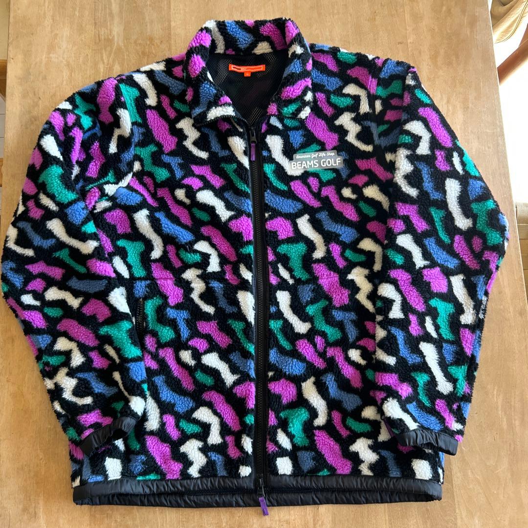 BEAMS GOLF カラフル フリースジャケット M★美品★保温性高し