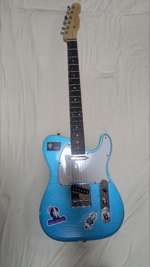 エレキギター テレキャス 青色 詳細不明