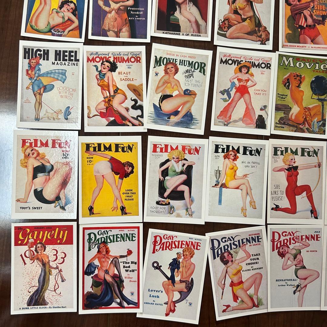 3156：希少 1930年代 雑誌の表紙カードセット ピンナップ コレクション