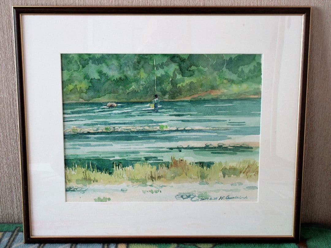 水彩画「釣り人」