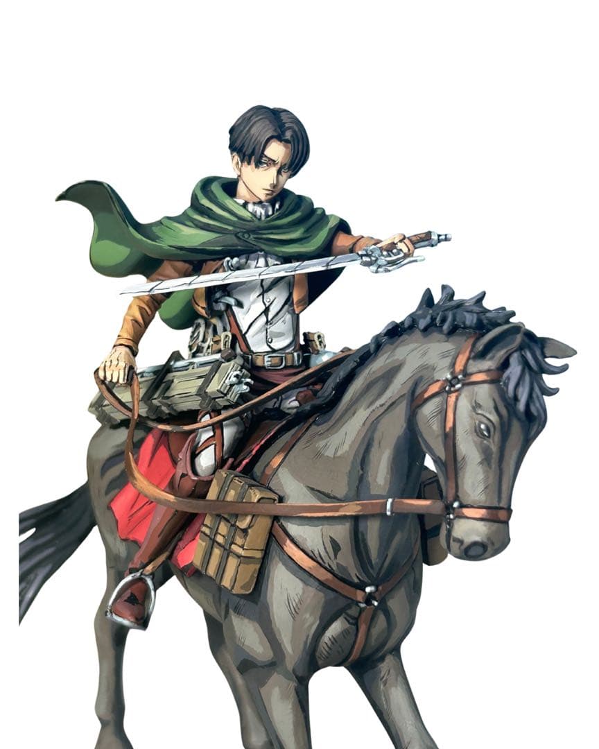 リヴァイ　兵長　進撃の巨人　フィギュア　リペイント　二次元　騎乗　馬　一番くじ