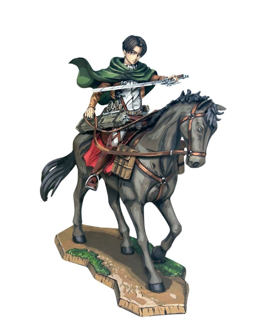 リヴァイ　兵長　進撃の巨人　フィギュア　リペイント　二次元　騎乗　馬　一番くじ