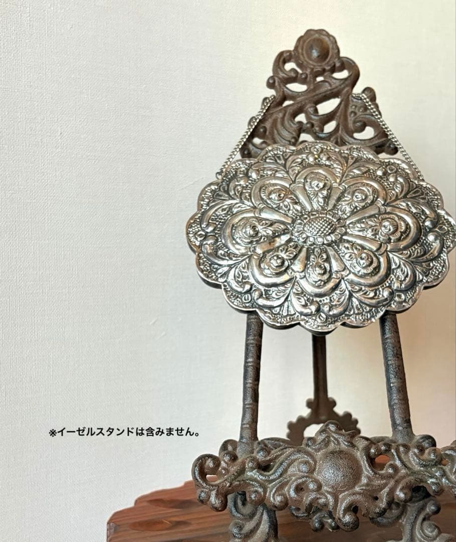 英国 アンティーク ハンドメイド シルバー・プレート（銀メッキ）壁掛けミラー