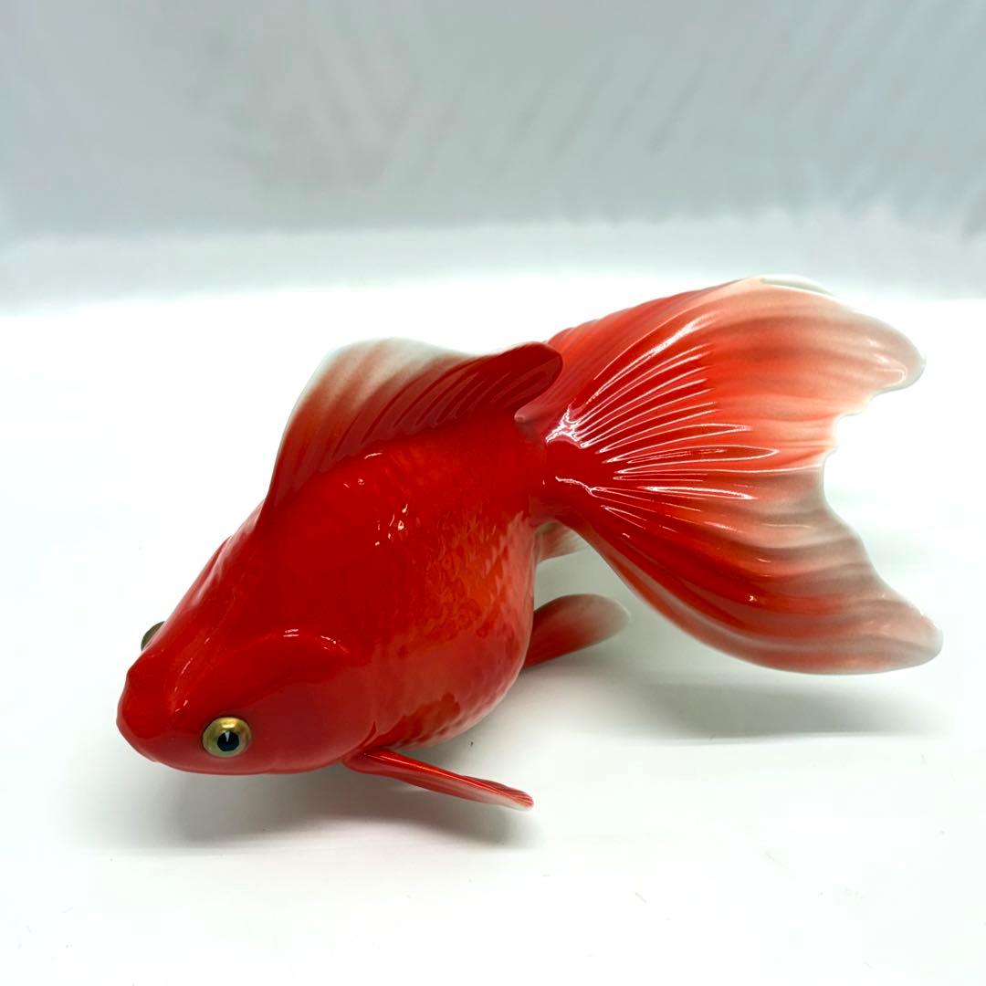 希少 オールドノリタケ 金魚 大 ボーンチャイナ 置物