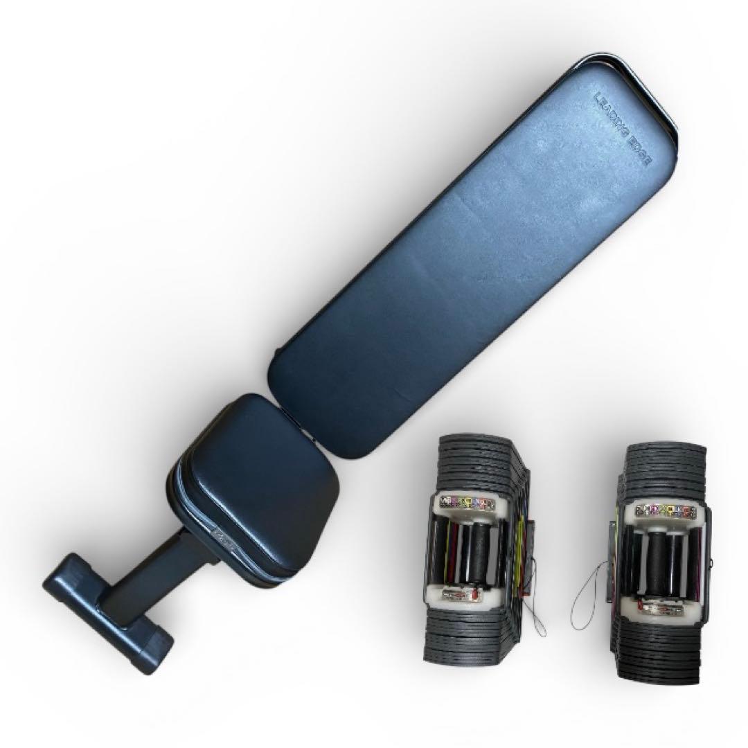 【セット】LE-B80 ブラックトレーニングベンチ　ダンベル