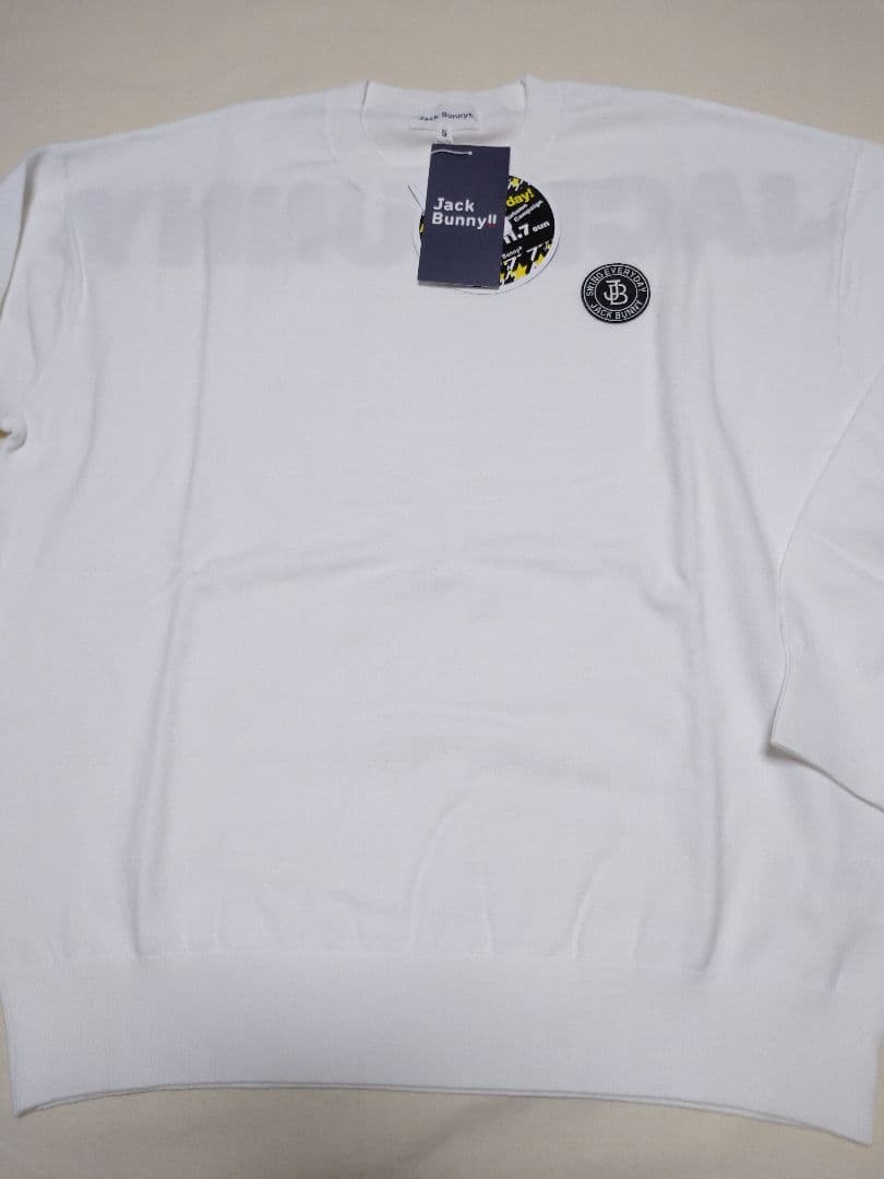 ホワイト バックロゴ Lサイズ5 新品 セーター ジャックバニー メンズ 新品