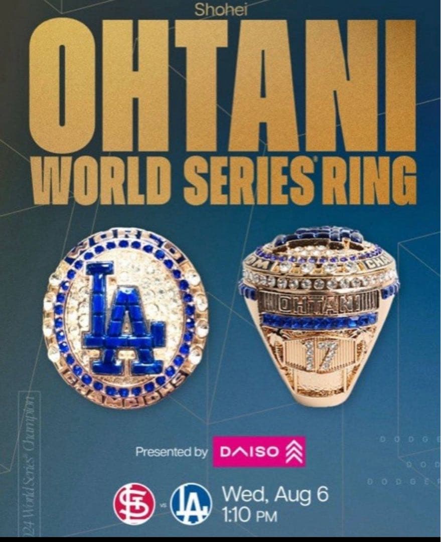 大谷翔平　ワールドチャンピオン　リング　来場者限定　スタジアム配布　ドジャース