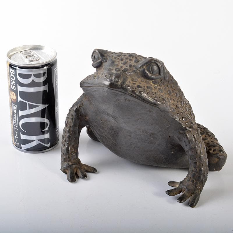 中国　古銅宣徳銅　蛙　置物　約1.9㎏　F　R6555