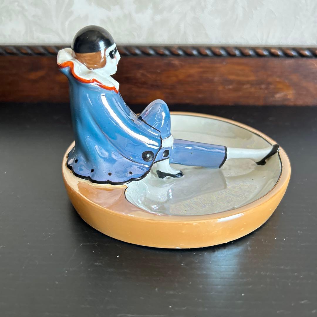 オールドノリタケ　アールデコ　ラスター彩 ピエロ　置物・トレー