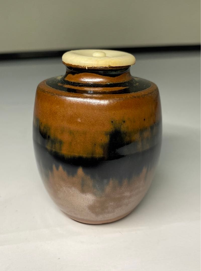 【茶道具】彰一造　高取茶入（共箱）