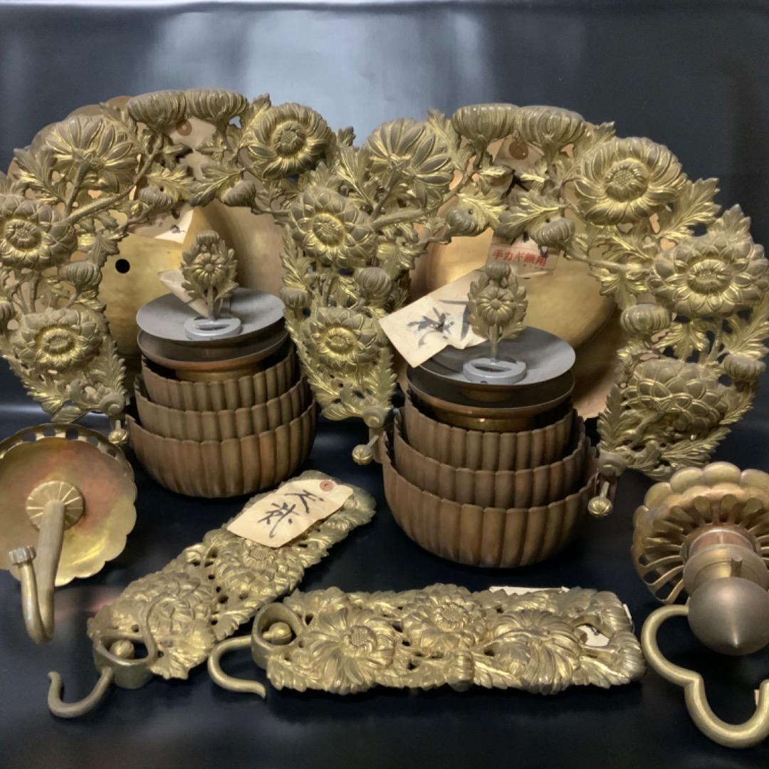 極上・菊輪灯・浄土真宗・本堂用・京仏具・仏像・宣徳・銅鑼・妙鉢・煎茶道具