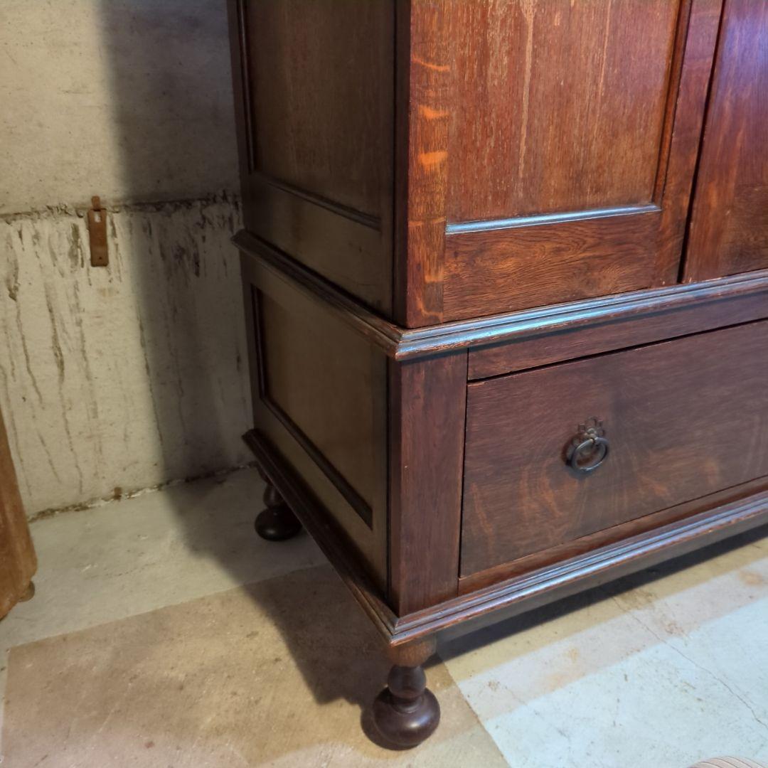 英国アンティーク◆オーバル姿見付きワードローブ イギリス ビンテージ家具