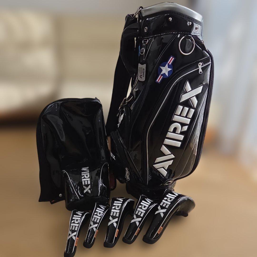 【完売品】アヴィレックス キャディバッグ ブラック ヘッドカバー セット