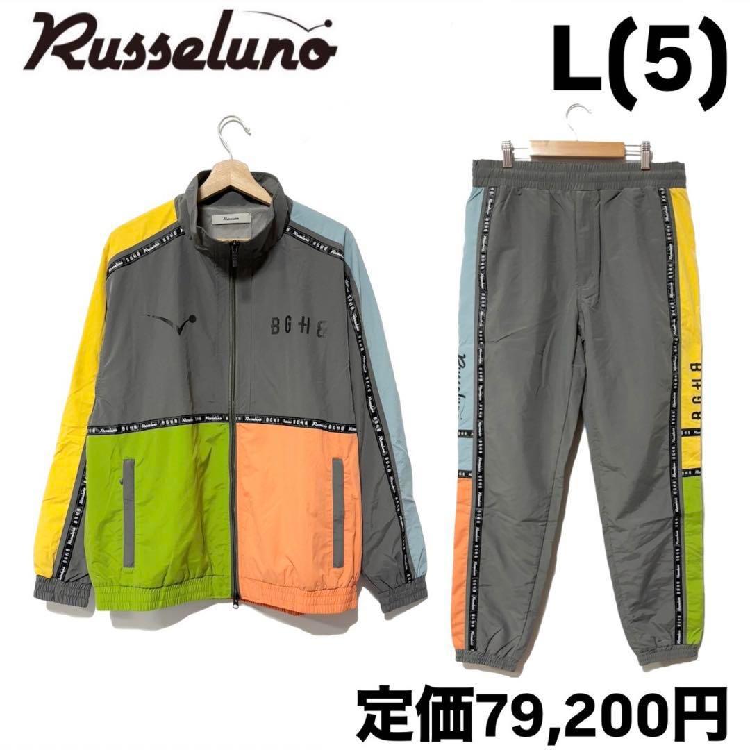 新品 バガーチ ラッセルノ ゴルフ パネルカラー ブルゾン セットアップ L 5