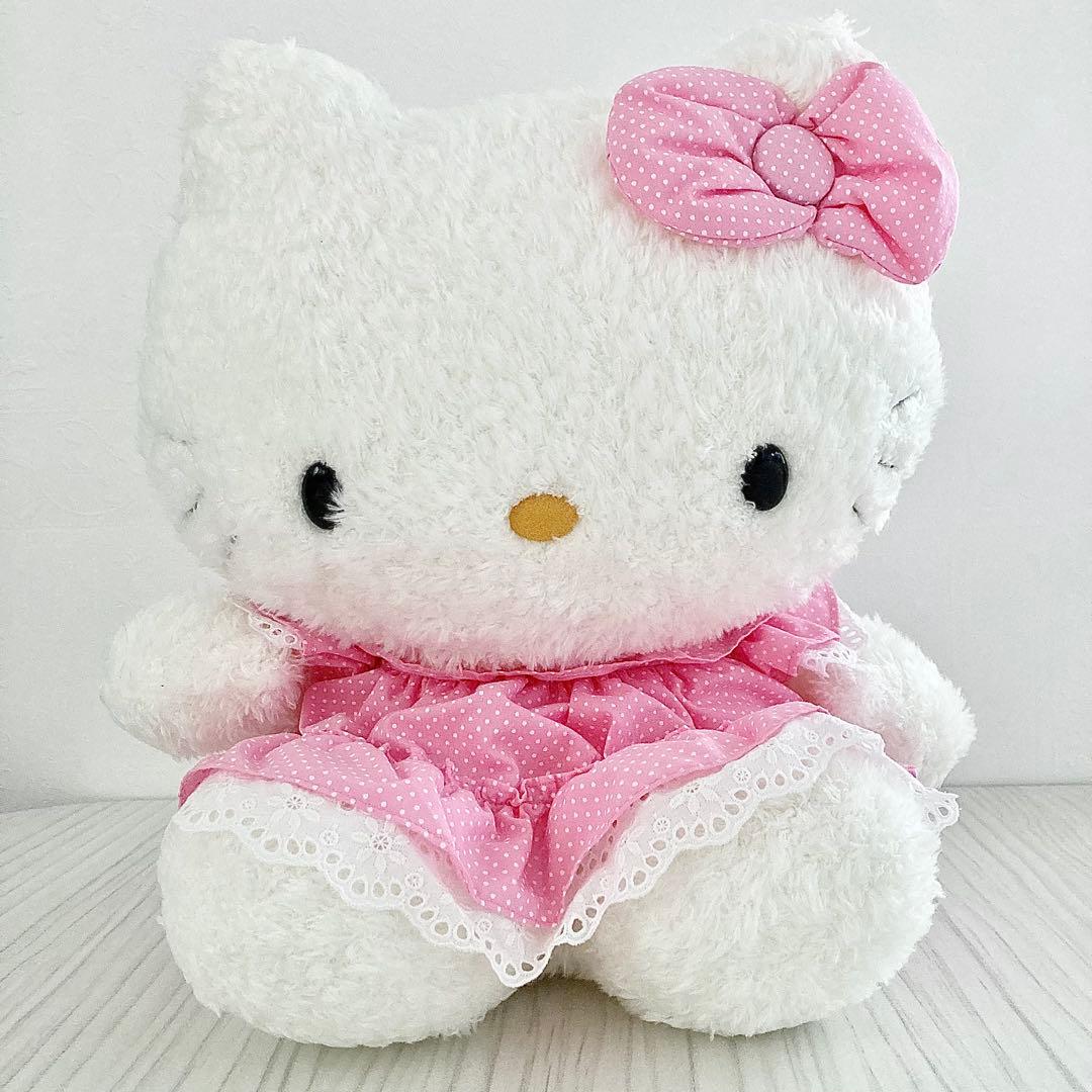 ❤️美品 レトロ ハローキティ エプロン ぬいぐるみ (L) 激レア 希少