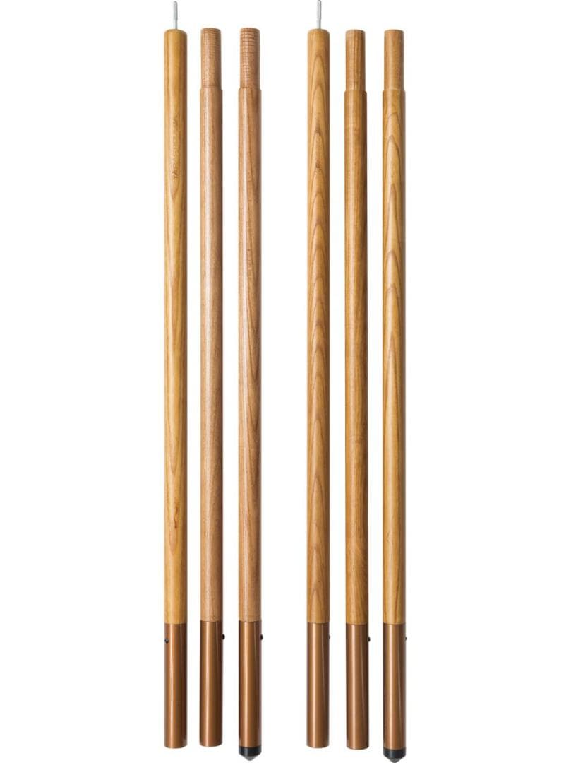 【美品】タラスブルバ　木製　タープポール240　2本組　ホワイトアッシュ