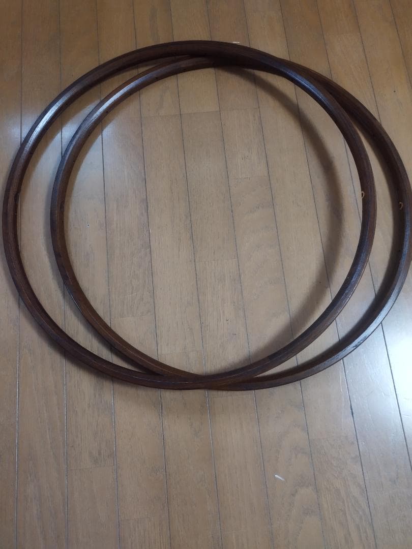 木製　リム　チューブラー　32H　ロングニップル付き