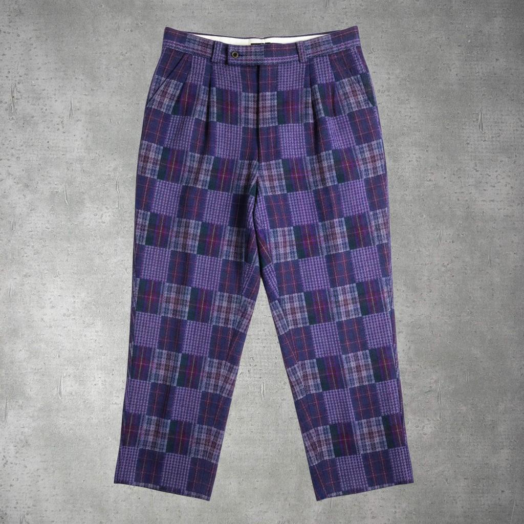KENZO GOLF パッチワーク風 チェック パンツ 0-64-832