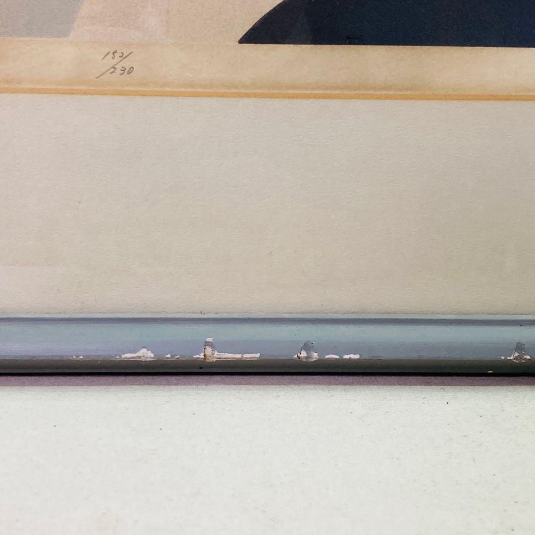 【真作】 洋画 東郷青児 「郊外の街」 リトグラフ 152/230 額縁のみ傷有