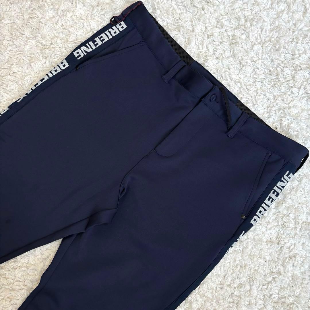 ✨XL✨サイドロゴスリムパンツ 大きいサイズ ネイビー ブリーフィング 長ズボン