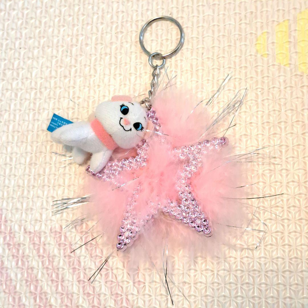 マリーちゃん　ミニマスコット　プチ　猫のぬいぐるみ 星型　ファー　キーホルダー