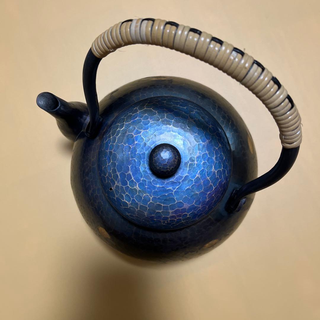 ⭐️状態極上⭐️清穂堂 鎚起銅器 銅製 急須 紫金色 蔓巻き 茶道具 槌目