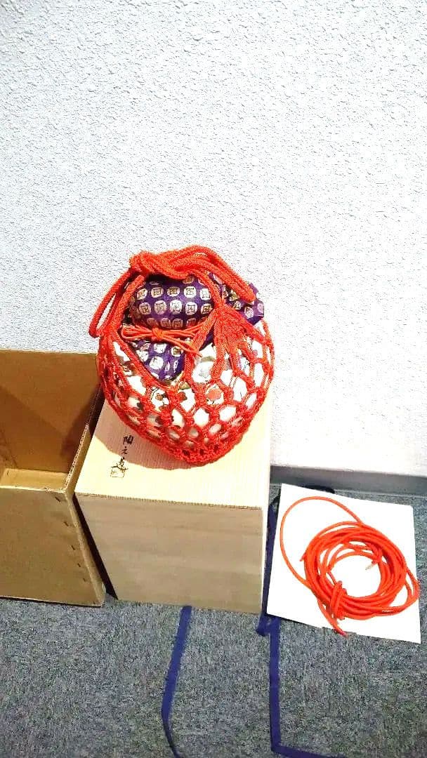 茶道具、飾壺、仁清写、月に梅、陶六作、まお8番