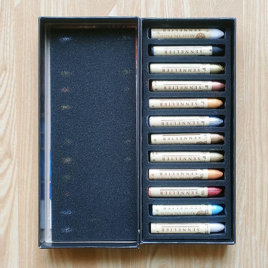 セヌリエ オイルパステル 72色 セット ＋ パール メタリック 12色 セット