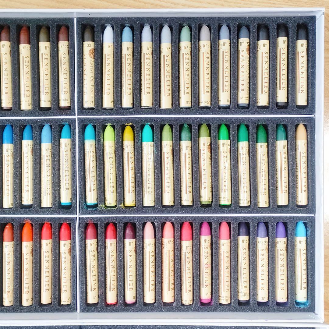 セヌリエ オイルパステル 72色 セット ＋ パール メタリック 12色 セット