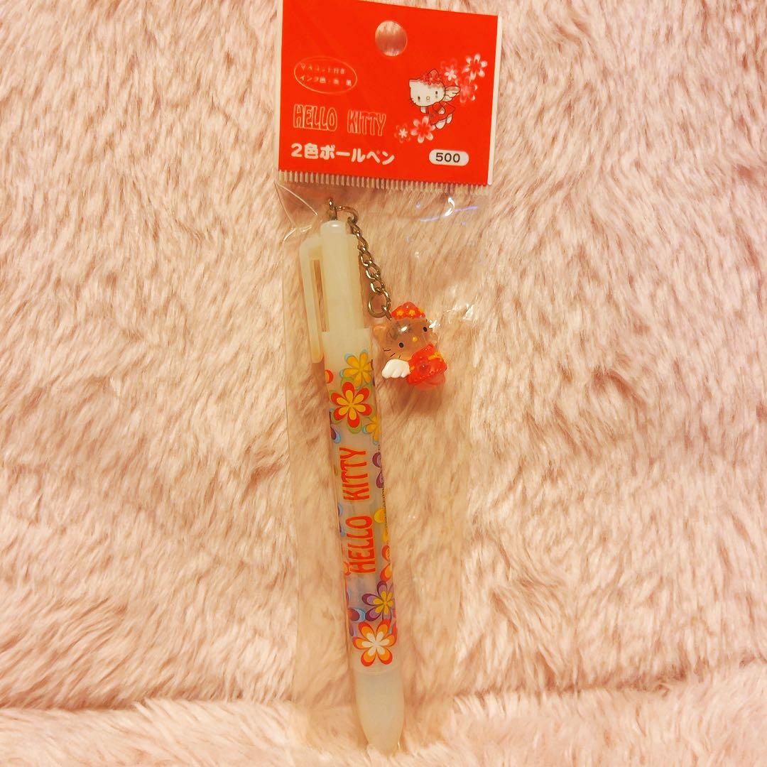 希少レア　ハローキティ　エンジェル　ハナ　マスコット付きボールペン　2002