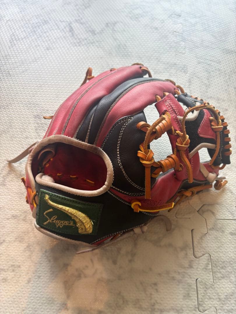 SUGA 軟式野球グローブ 黒/ピンク