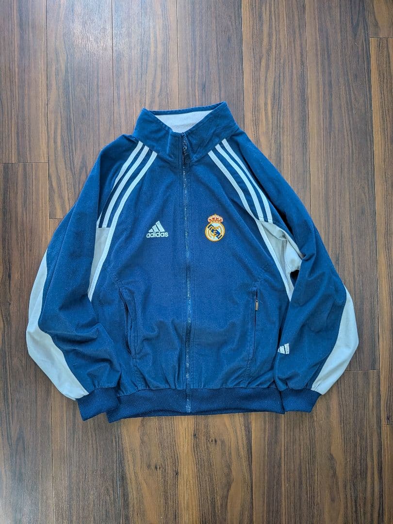 90s adidas レアル・マドリード ベロア調 ジャージ ジャケット XL