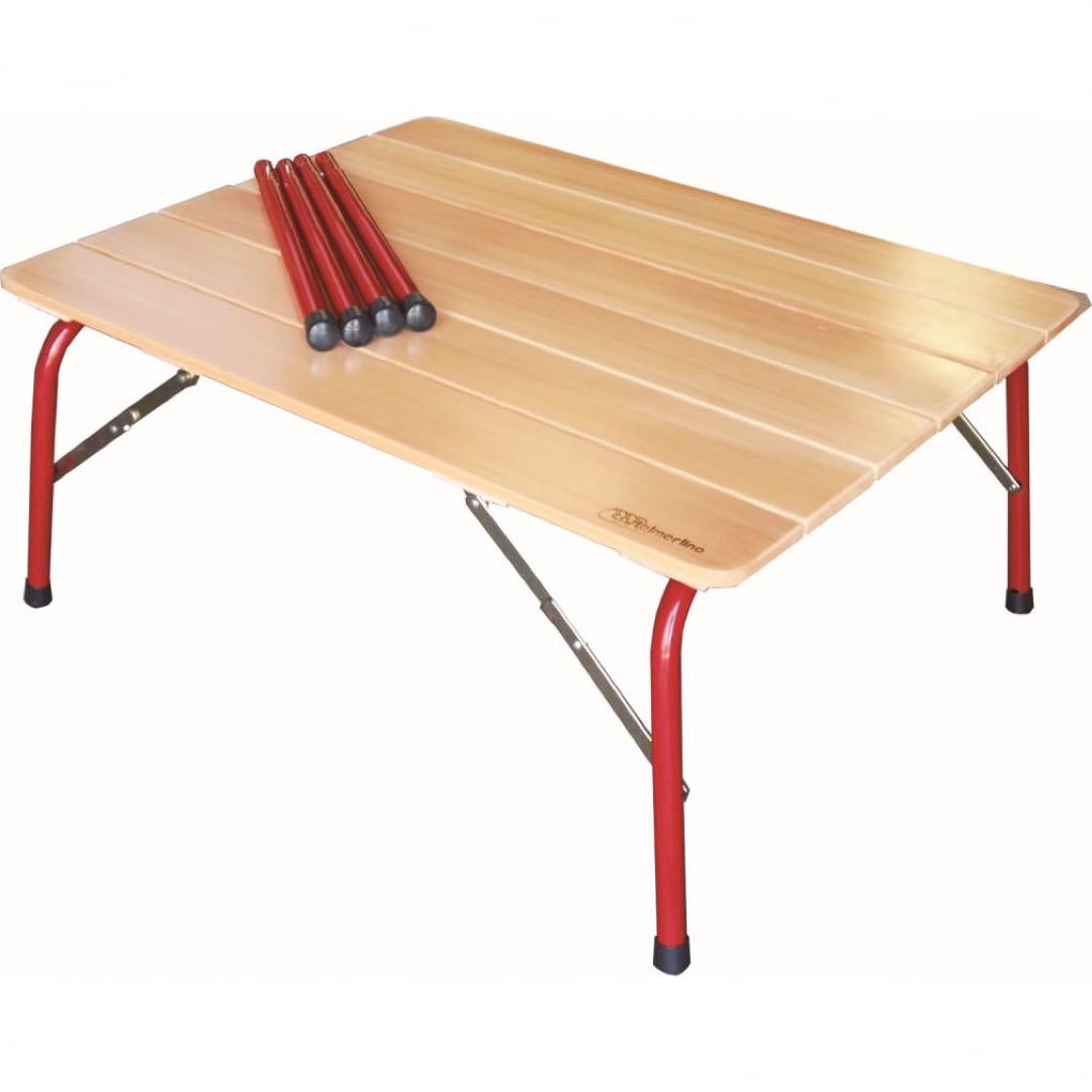 【美品】カステルメルリーノ ハイ＆ローキャンパーテーブル イタリアンレッド