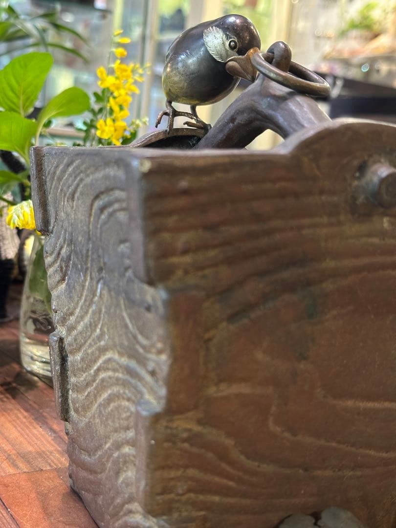 金工師　岩瀬清風　花器　花入　文鳥