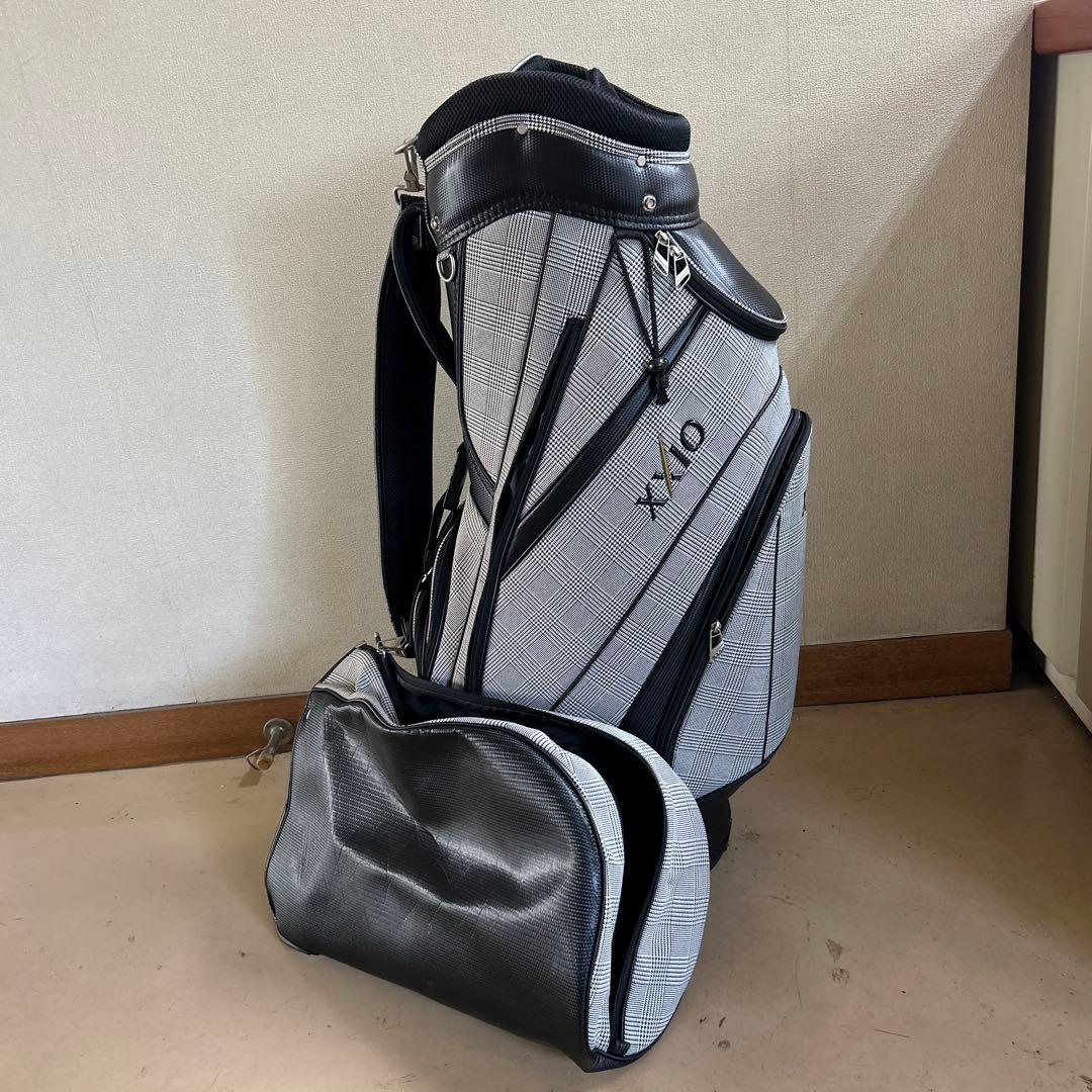 XXIO キャディバッグ チェック柄 グレー・ブラック