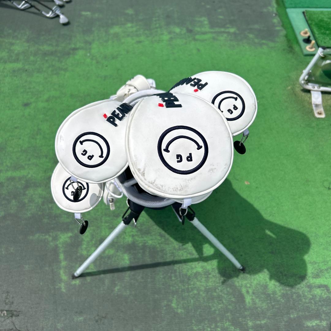 PEARLY GATES スタンド式キャディバッグ ヘッドカバー5本付き