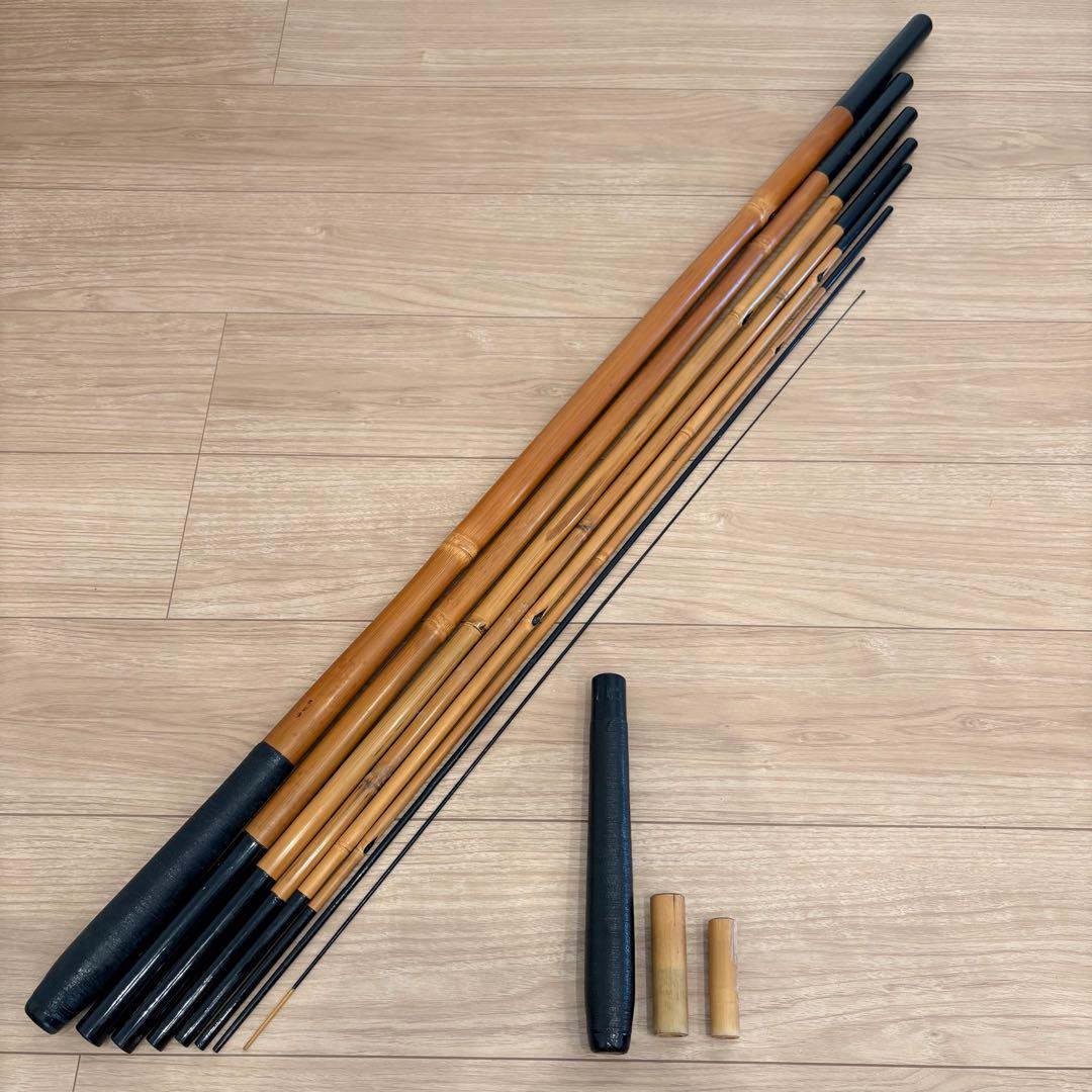 釣具店在庫品 在名有 和竿 竹竿 へら竿 ヘラブナ 約23尺7寸 約20尺7寸