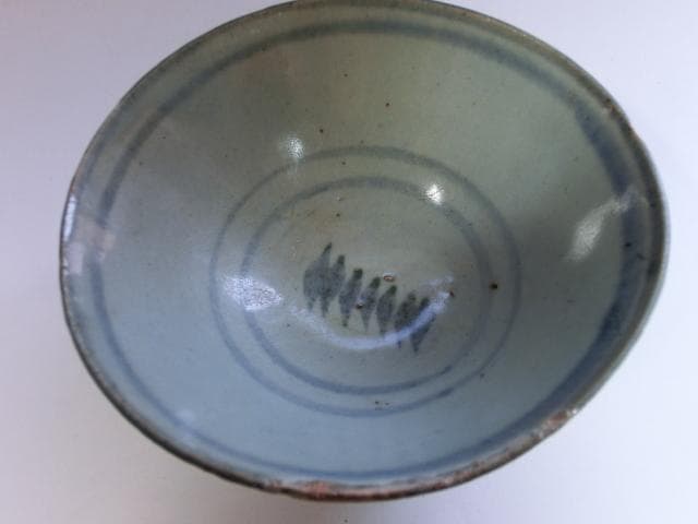碗■安南染付 歪み茶碗 古い平鉢 酒器 古玩 唐物 中国 古美術 時代物 骨董■