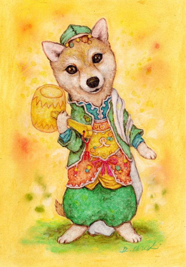 特別価格！【原画（額縁無し）】『バシルマ』（犬　柴犬）