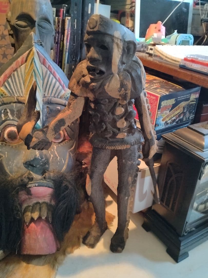 アフリカ民芸 彫像 呪術的木彫像 精霊像 トライバルアート 民族オブジェ