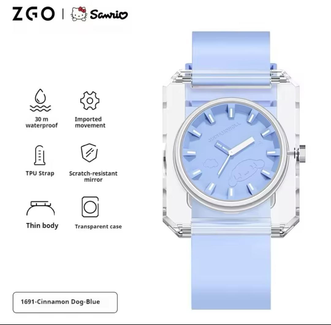 シナモンロール サンリオ クリア アクアブルー 腕時計 限定 海外 コラボ