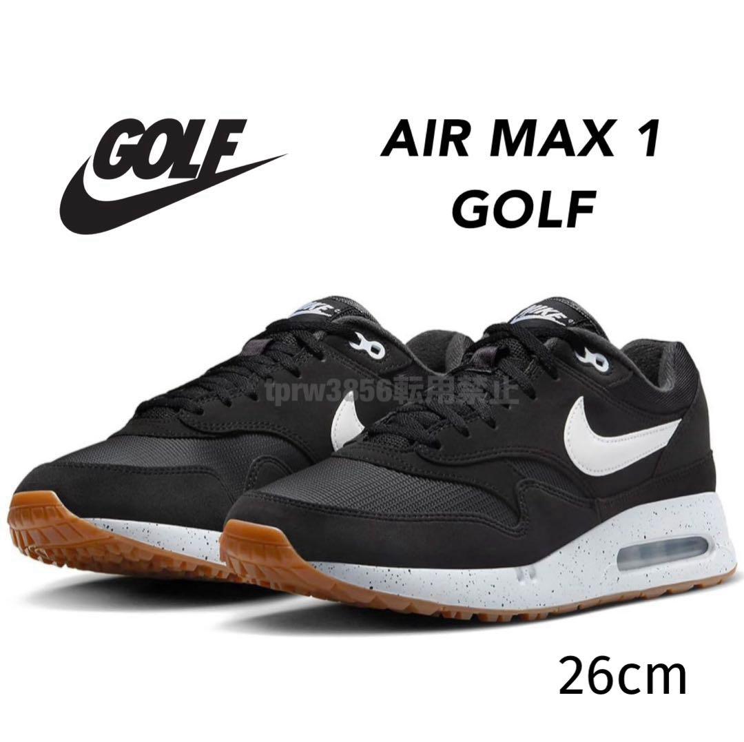 ナイキ ゴルフ 26cm エアマックス 1 シューズ スパイク 靴 黒
