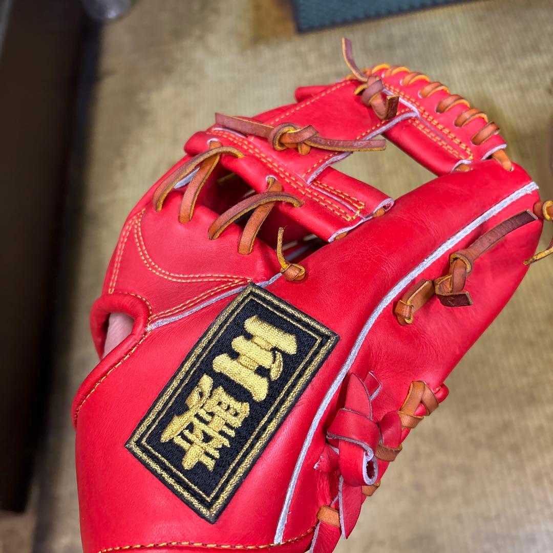新品未使用玉澤野球赤軟式グローブ国産品軟式右利き用 レザー製