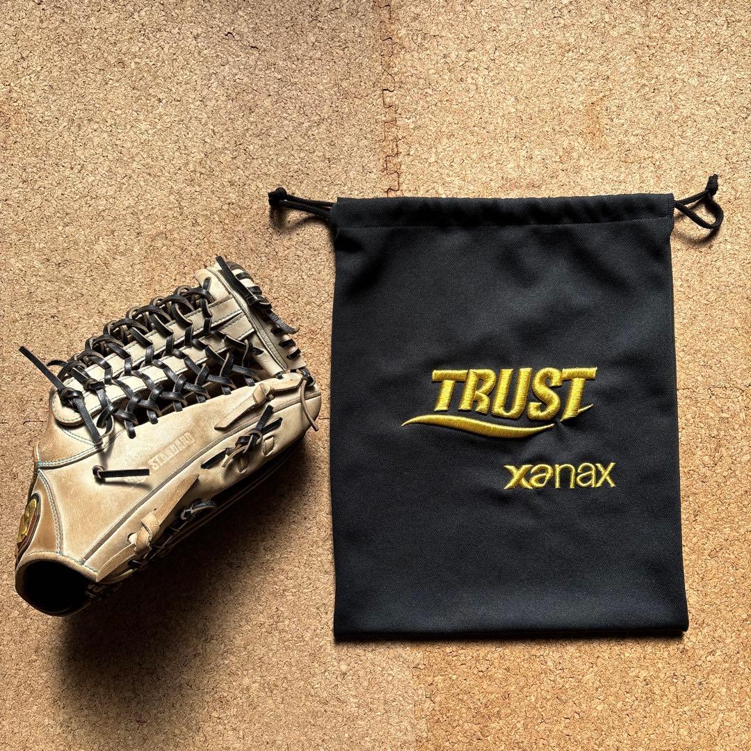 ザナックス　一般硬式　外野手用　グローブ　クリームブラウン×ブラック