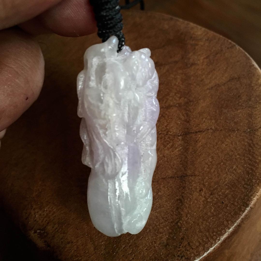 本翡翠 貔貅と白菜 根付け ヘッド