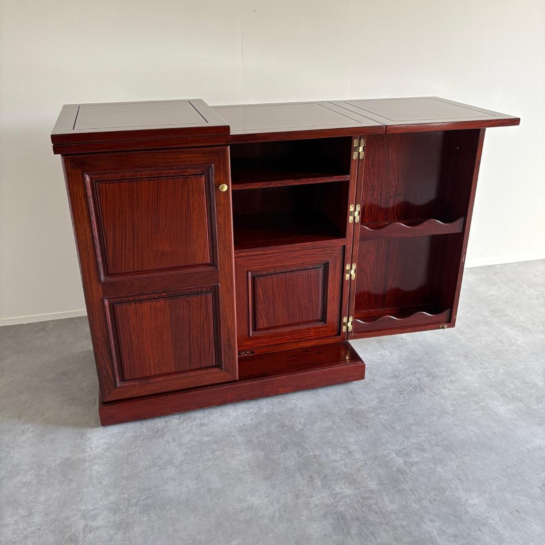 折り畳み式 カウンターキャビネット ワインラック 引き出し収納つき