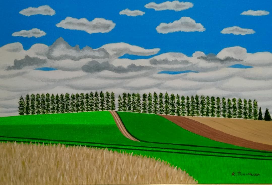 ★美瑛マイルドセブンの丘・肉筆油彩画・F6キャンバス