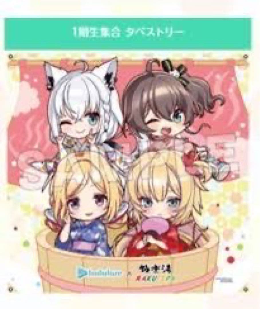 ホロライブ 極楽湯 フロライフ1期生集合 タペストリー 当選品 激レア品！！特価